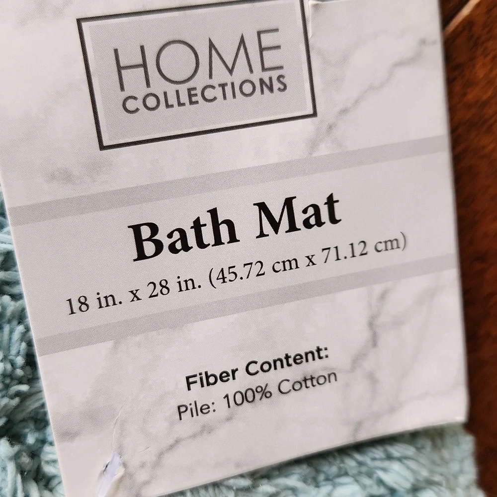 Boho‎ Bath Mat Rug with Tassels Blue Cotton